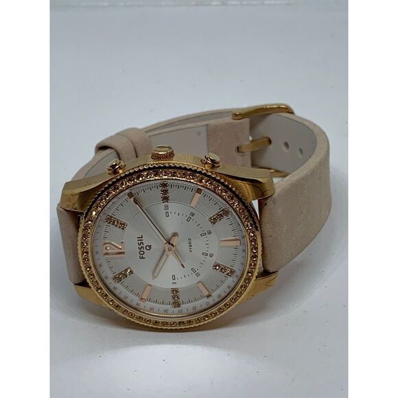 Fossil Q FTW5016 Unisex Blush Leather Analog White Dial Hybrid Smartwatch OJ170 - Picture 5 of 8